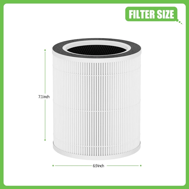 Alt view image 6 of 7 - VK-6067B H13 True HEPA Replacement Filter 3-in-1 HEPA & Activated Carbon, Compatible with HOKEKI VK-6067B and Vremi Air Purifiers, 2-Pack
