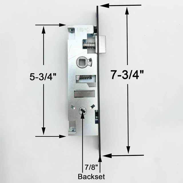 Alt view image 4 of 7 - US Flat Slot Storm Door Handle Set Larson & Wright Screen Door Hardware, 2-1/2" PZ Handle, 7/8" Backset, 7-1/4" Trimplate H.C., Non-Handed, Matte Black