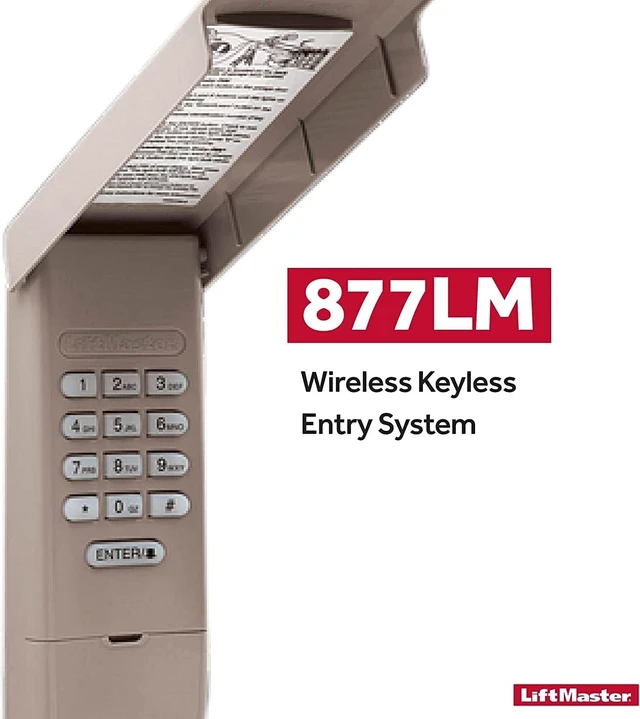 Alt view image 2 of 6 - 877LM Wireless Keypad for Openers with Yellow Learn Button (ONLY)