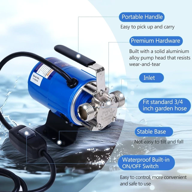 Alt view image 3 of 6 - 115V Electric Water Transfer Pump, 1/10 HP Utility