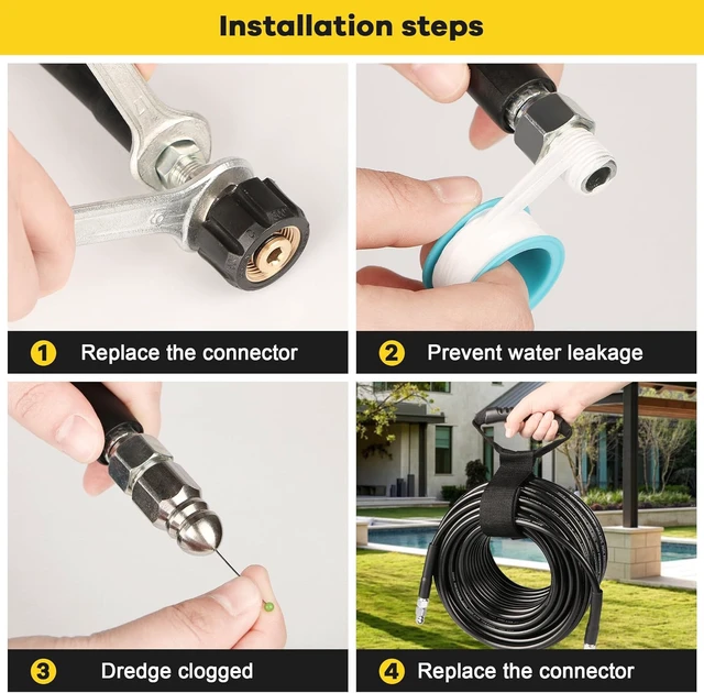 Alt view image 4 of 7 - 100ft Sewer Jetter Kit for Pressure Washer, 1/4 Inch NPT