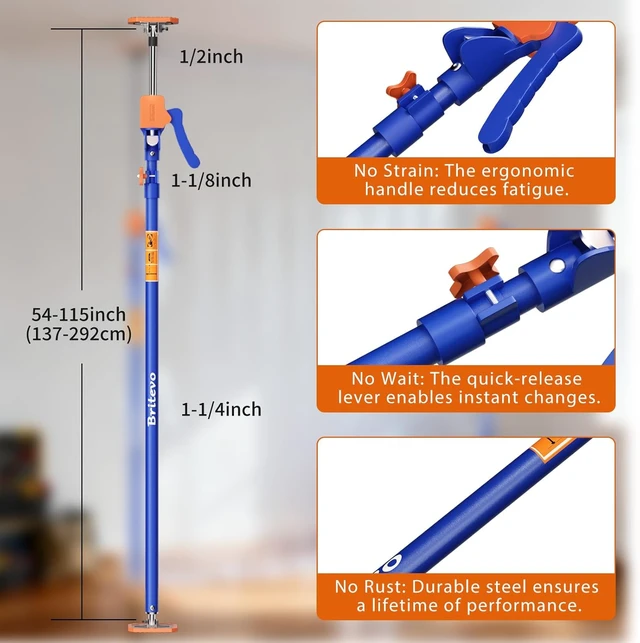 Alt view image 2 of 7 - 54-115 Inch Adjustable Cabinet Jack Support Pole, 4-Pack
