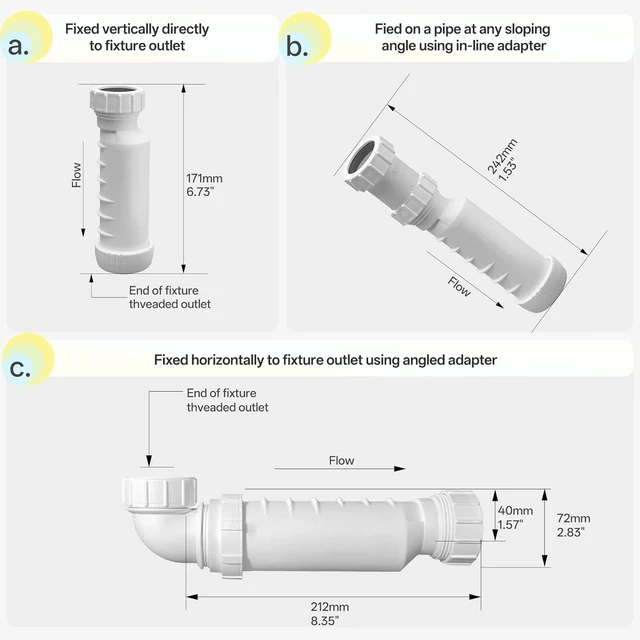 Alt view image 6 of 7 - RV Hepvo Waterless P-Trap 1-1/2", Sanitary Waste Valve