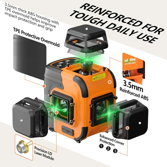 Alt view image 3 of 7 - 3x360° Pro Grade Laser Level, 2-Second Self Leveling with Tripod