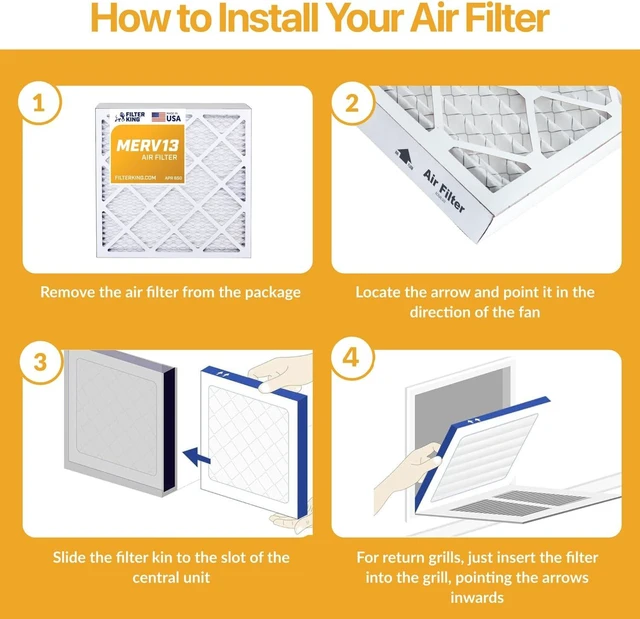 Alt view image 3 of 4 - 20x25x1 MERV 13 AC Furnace Air Filters (6-Pack)