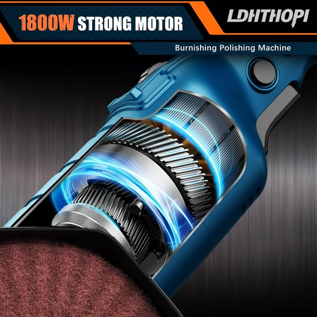 Alt view image 5 of 7 - 1800W Handheld Electric Burnishing Polisher, 110V 8 Variable Speeds, 3100RPM for Metal, Stainless Steel & Wood