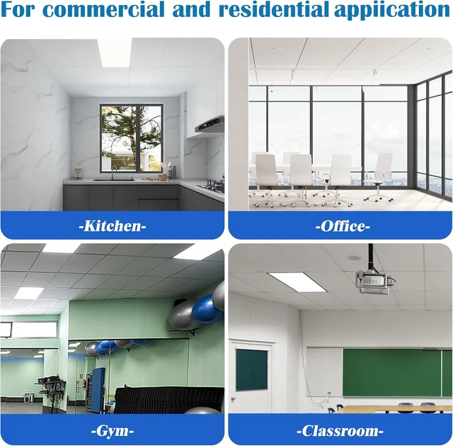 Alt view image 6 of 6 - 2ft x 4ft White PVC Drop Ceiling Tiles, 10-Pack