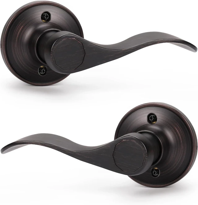 Main image of Dummy Door Lever Handle with Oil Rubbed Bronze Finish for Closets & Hallways, Left/Right Handed (No Lock/Latch), 1-Pack
