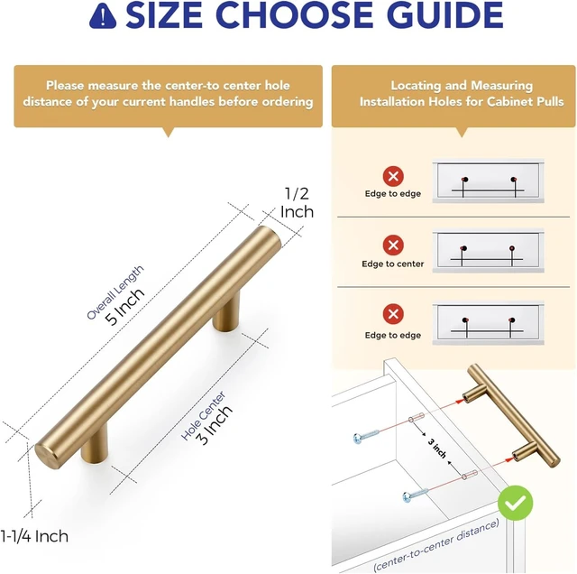 Alt view image 3 of 7 - 3 Inch Hole Center Champagne Bronze Cabinet Handles, 30-Pack