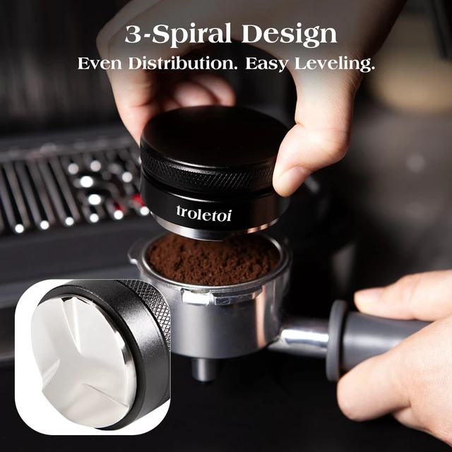 Alt view image 2 of 7 - 51mm Espresso Accessories Kit, 7 PCS Tamper, Coffee Distributor, Puck Screen, Dosing Funnel & WDT Tool for Delonghi 51mm Machines