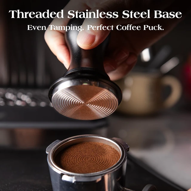 Alt view image 3 of 7 - 51mm Espresso Accessories Kit, 7 PCS Tamper, Coffee Distributor, Puck Screen, Dosing Funnel & WDT Tool for Delonghi 51mm Machines