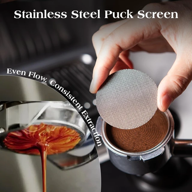 Alt view image 7 of 7 - 51mm Espresso Accessories Kit, 7 PCS Tamper, Coffee Distributor, Puck Screen, Dosing Funnel & WDT Tool for Delonghi 51mm Machines