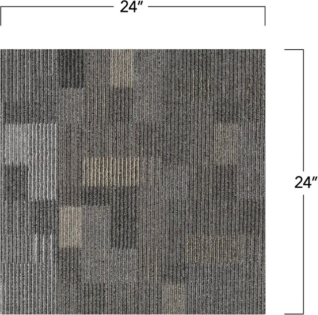 Alt view image 2 of 6 - Mohawk 24x24 Stone Walk Brown Carpet Tiles, Glue Down/Floating, 96 sqft