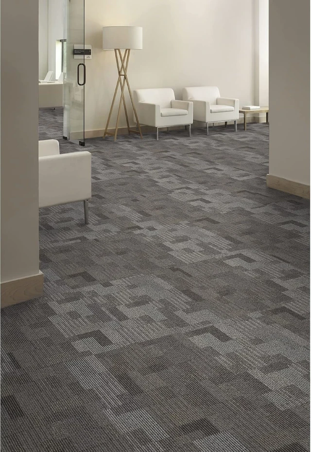 Alt view image 6 of 6 - Mohawk 24x24 Stone Walk Brown Carpet Tiles, Glue Down/Floating, 96 sqft