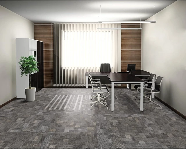 Alt view image 4 of 6 - Mohawk 24x24 Stone Walk Brown Carpet Tiles, Glue Down/Floating, 96 sqft