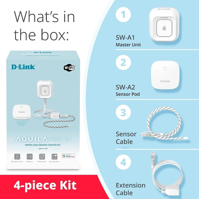 Alt view image 2 of 7 - WiFi Water Leak Detector Starter Kit with 2 Flood & Leak Sensors