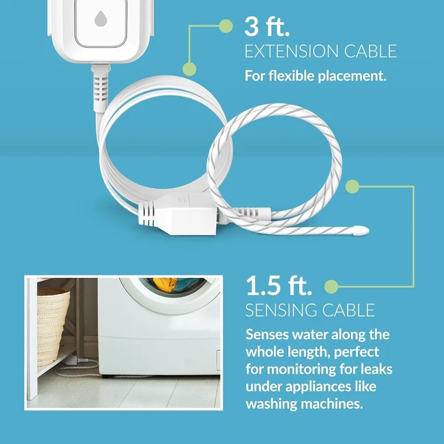 Alt view image 7 of 7 - WiFi Water Leak Detector Starter Kit with 2 Flood & Leak Sensors