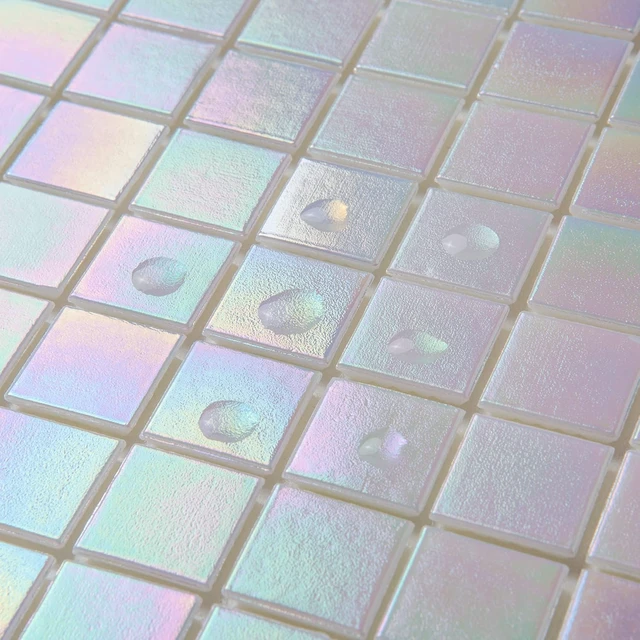Alt view image 2 of 6 - 40-Sheet Peel and Stick Rainbow Glass Mosaic Backsplash, 6.6" x 6.6" for Kitchen & Bathroom