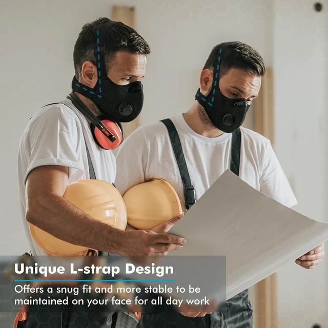 Alt view image 2 of 7 - M PRO Dust Mask, All-Day Comfortable Reusable Respirator for Dust & Woodworking Safety