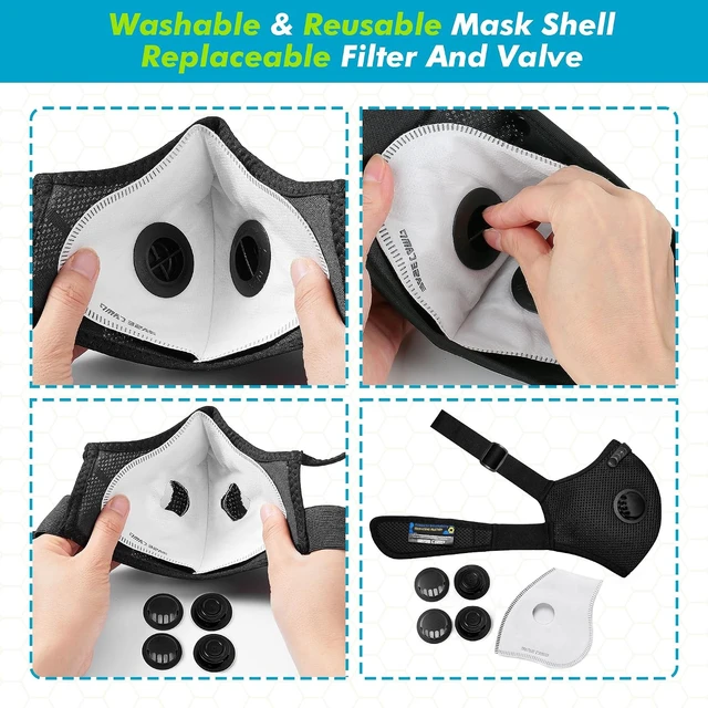 Alt view image 7 of 7 - M PRO Dust Mask, All-Day Comfortable Reusable Respirator for Dust & Woodworking Safety