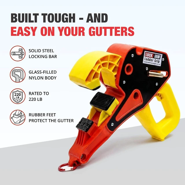 Alt view image 3 of 7 - Lock Jaw Roof Ladder Stabilizer Hook for Gutter Slide-Lock Standoff in 5 Seconds, Prevents Ladder Movement & Falls