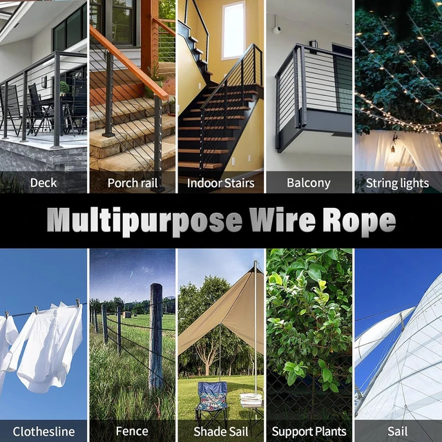 Alt view image 7 of 7 - 200FT 1/8" T316 Black Stainless Steel Wire Rope for Railing