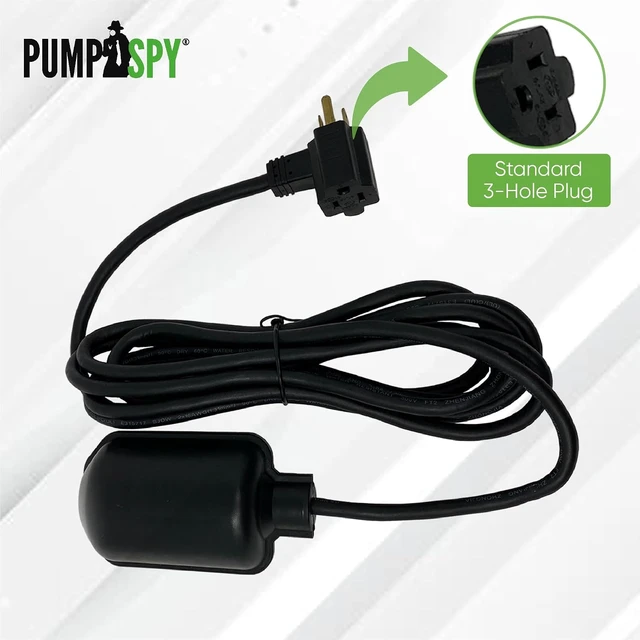 Alt view image 4 of 4 - Sump Pump Tethered Universal Float Switch with Piggyback Plug for Sewage, 10 Foot Cord