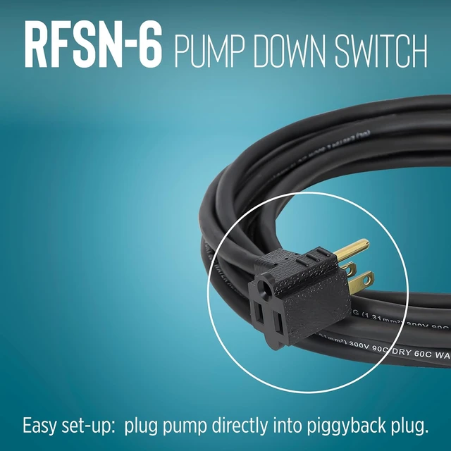 Alt view image 5 of 6 - RFSN-6 Piggyback Tethered Float Switch, 115-Volt, 10' Cord