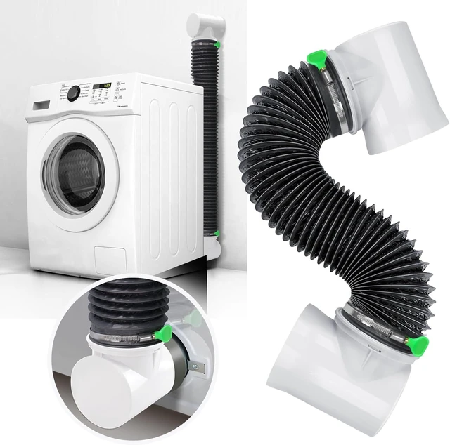 Main image of Indoor Dryer Vent Kit for Tight Spaces Hose, 90 Degree Elbow, Connector, Duct, Adapter & Vacuum Attachment