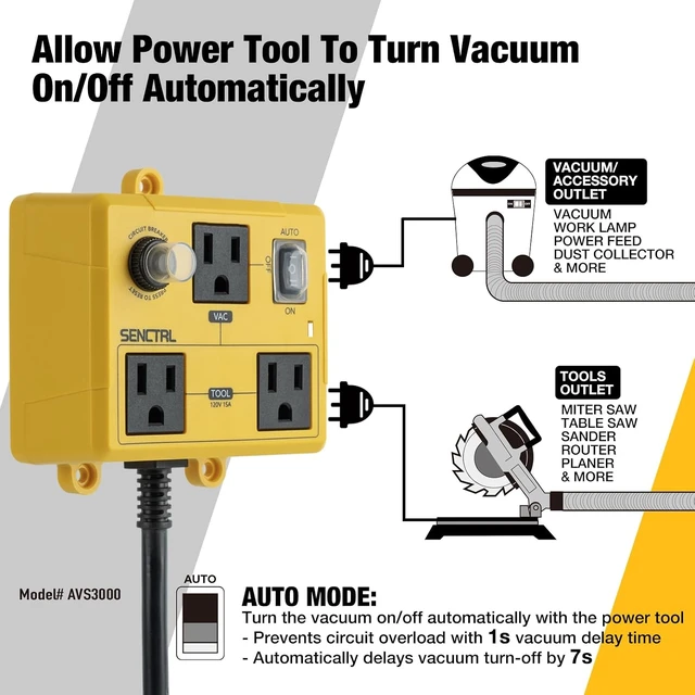 Alt view image 2 of 7 - Automatic Vacuum Switch for Power Tools, Turns Vac On & Off