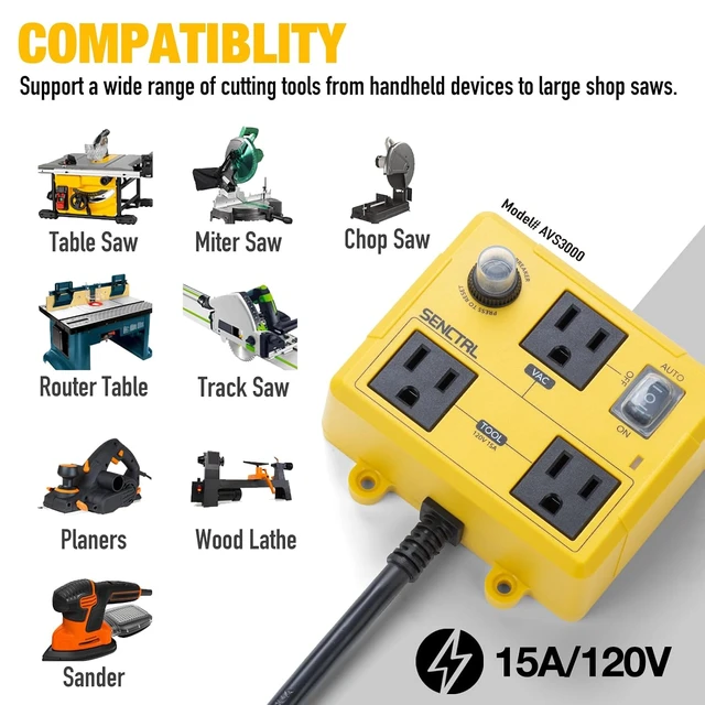 Alt view image 6 of 7 - Automatic Vacuum Switch for Power Tools, Turns Vac On & Off