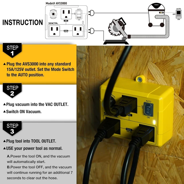 Alt view image 5 of 7 - Automatic Vacuum Switch for Power Tools, Turns Vac On & Off