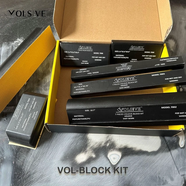 Alt view image 6 of 6 - 7-Piece PSA Hand Sanding Block Set with Long Panel Sander for Automotive Paint & Woodworking (Black)