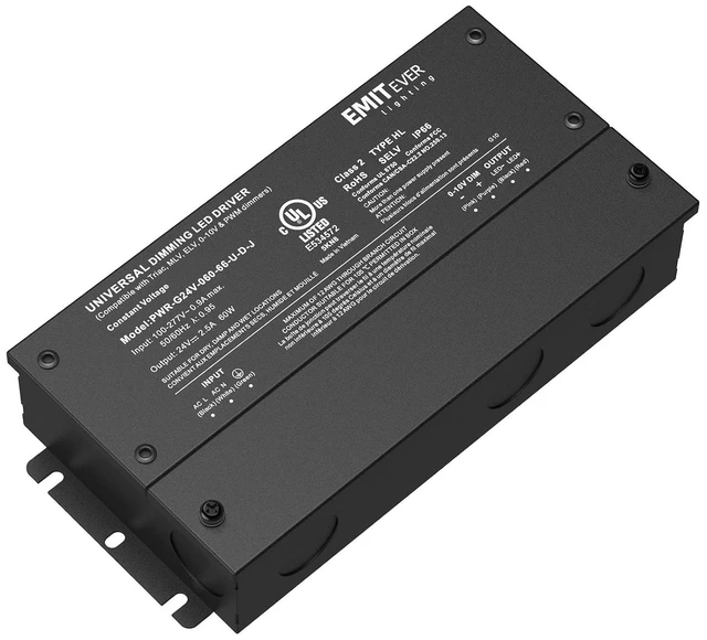 Main image of 60W 24V 5-in-1 Dimmable LED Driver, AC 110-277V to DC Power Supply