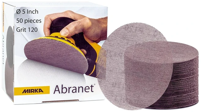 Main image of Abranet 5 Inch 120 Grit Mesh Sanding Discs, Hook & Loop, 50-Pack