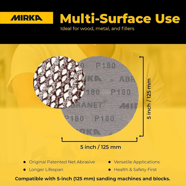 Alt view image 3 of 7 - Abranet 5 Inch 120 Grit Mesh Sanding Discs, Hook & Loop, 50-Pack