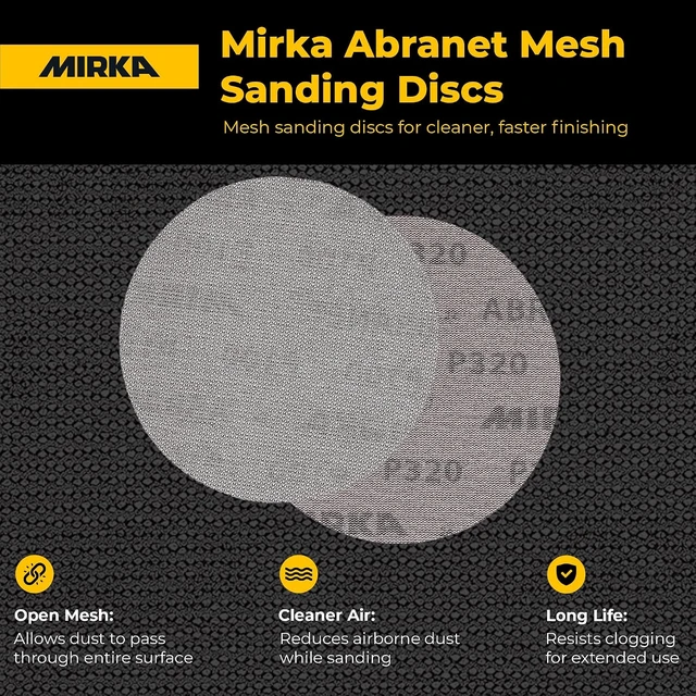 Alt view image 5 of 7 - Abranet 5 Inch 120 Grit Mesh Sanding Discs, Hook & Loop, 50-Pack
