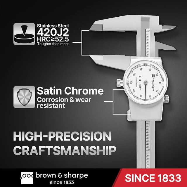 Alt view image 4 of 7 - Precision 6-Inch Dial Caliper, Stainless Steel Measuring Tool