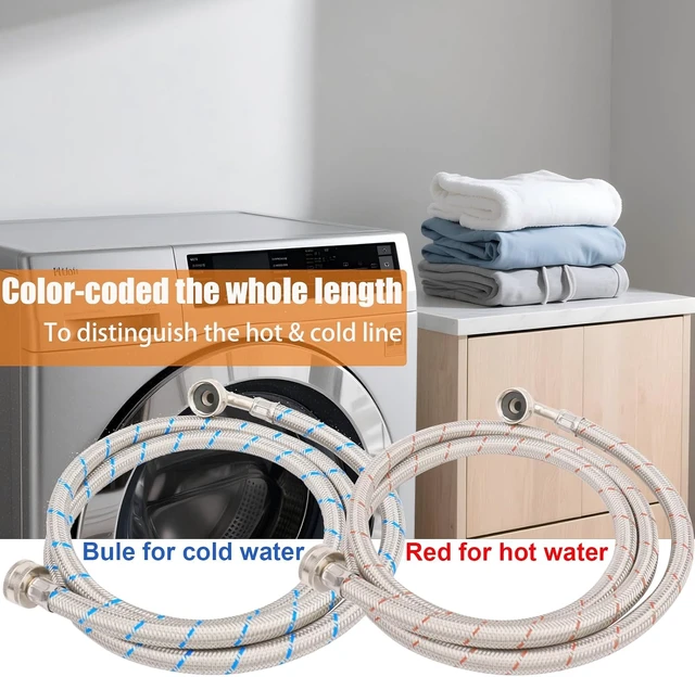 Alt view image 2 of 6 - 2-Pack 20ft Washing Machine Hoses with 90 Degree Elbows, CUPC & NSF