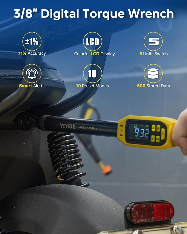 Alt view image 3 of 7 - 3/8" Drive Digital Torque Wrench, 5-99.5 Ft-lb (6.7-135 N.m)