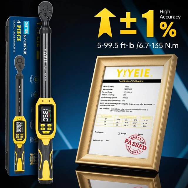 Alt view image 2 of 7 - 3/8" Drive Digital Torque Wrench, 5-99.5 Ft-lb (6.7-135 N.m)