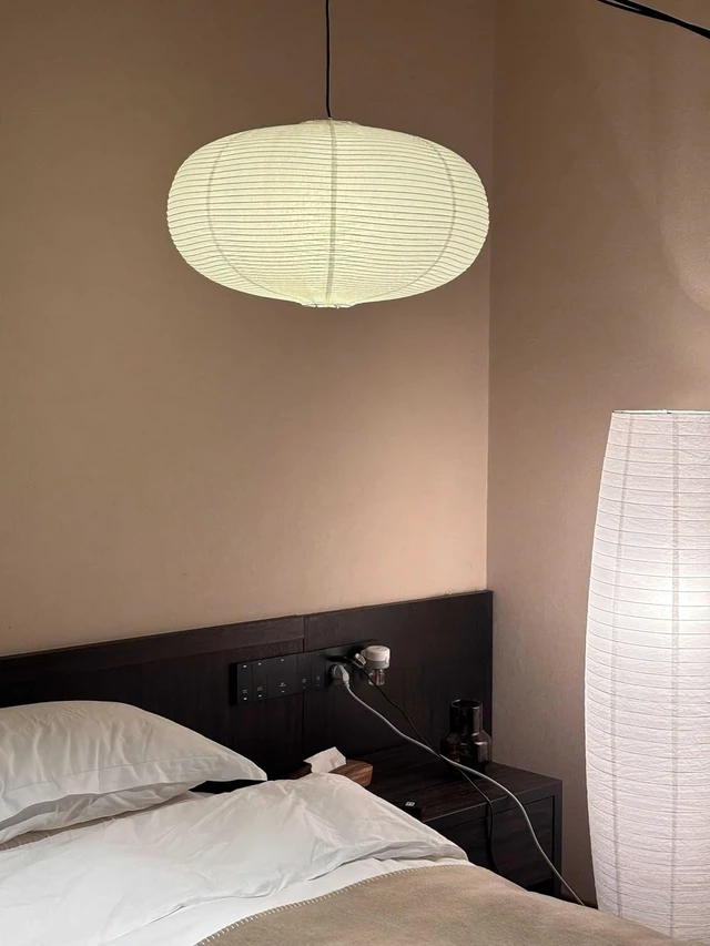 Alt view image 5 of 7 - White Oblate Pendant Lamp Shade, 55.5cm (21.85in) Chinese Lantern Paper Ceiling Lampshade