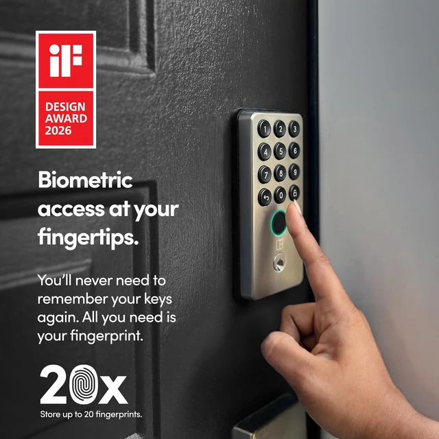 Alt view image 2 of 7 - (NEW!) Deadbolt Go Smart Lock with Fingerprint, Digital Keys & Remote PIN, ANSI Tested, Easy Install (Satin Nickel)