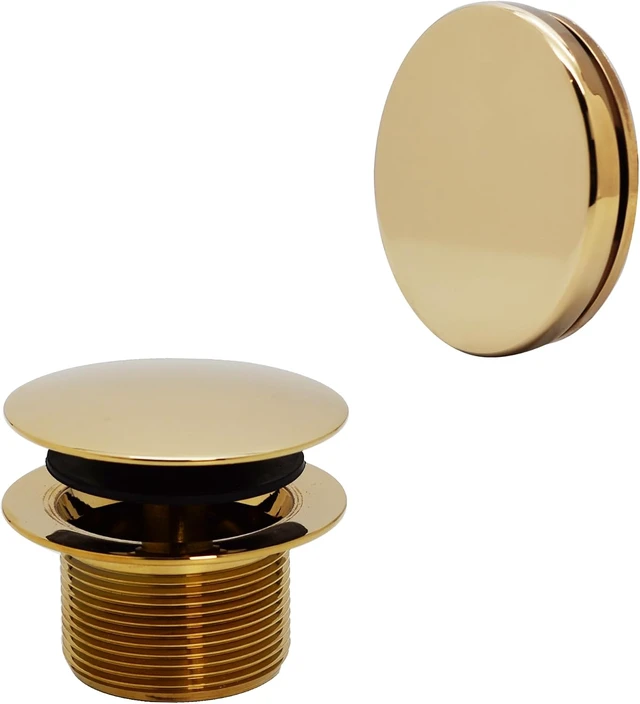 Alt view image 4 of 7 - 493244H-01 14" Sch. 40 PVC Bath Waste & Overflow Assembly with Tip-Toe Drain & Illusionary Faceplate (Polished Brass)