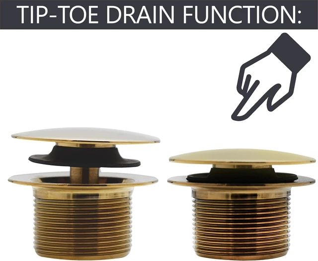 Alt view image 6 of 7 - 493244H-01 14" Sch. 40 PVC Bath Waste & Overflow Assembly with Tip-Toe Drain & Illusionary Faceplate (Polished Brass)