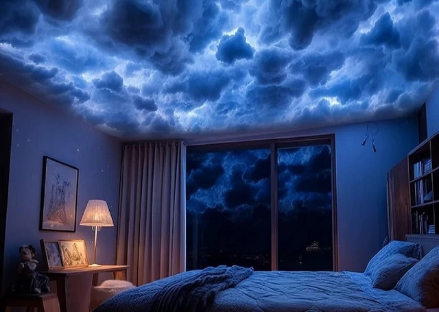 Alt view image 2 of 4 - 3D Thunder Cloud LED Ceiling Lights, RGB with Music Sync