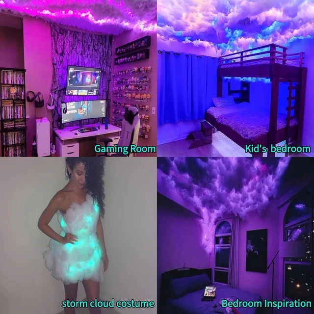 Alt view image 3 of 4 - 3D Thunder Cloud LED Ceiling Lights, RGB with Music Sync