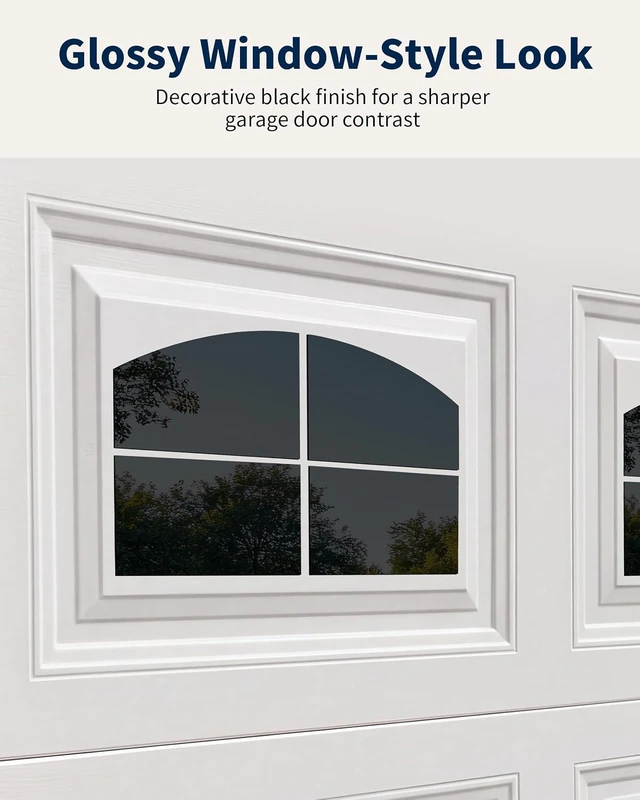 Alt view image 5 of 7 - 32 PCS 6" x 4" Arched Magnetic Garage Door Windows for 2 Garage Doors