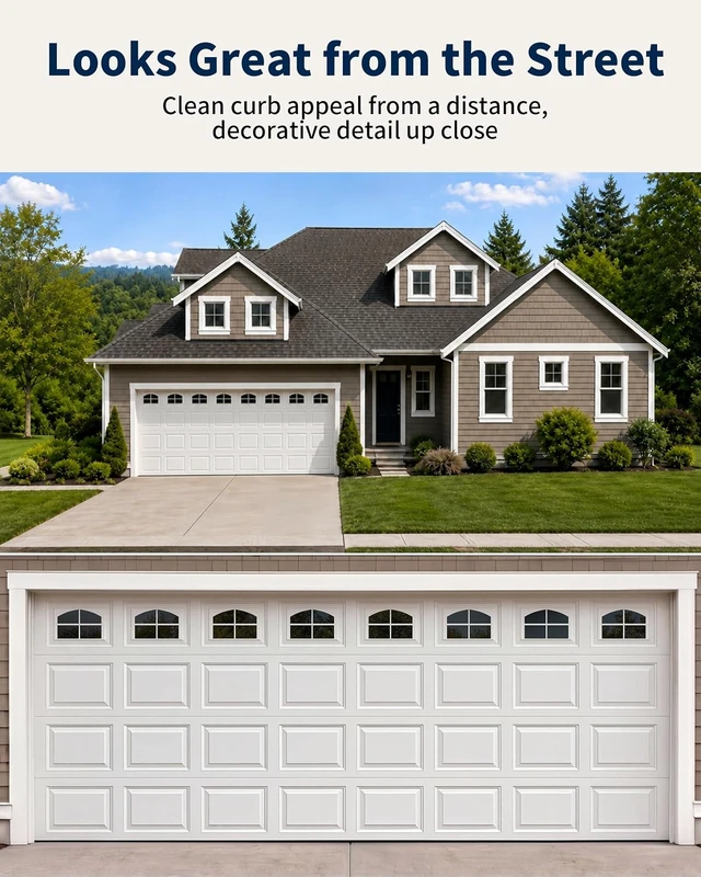 Alt view image 6 of 7 - 32 PCS 6" x 4" Arched Magnetic Garage Door Windows for 2 Garage Doors