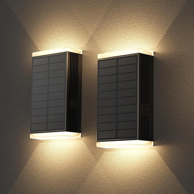 Main image of Outdoor Solar Wall Lights, 3000/4000/6000K 3 Modes Dusk to Dawn, IP67 Waterproof Up & Down Sconce (2-Pack)